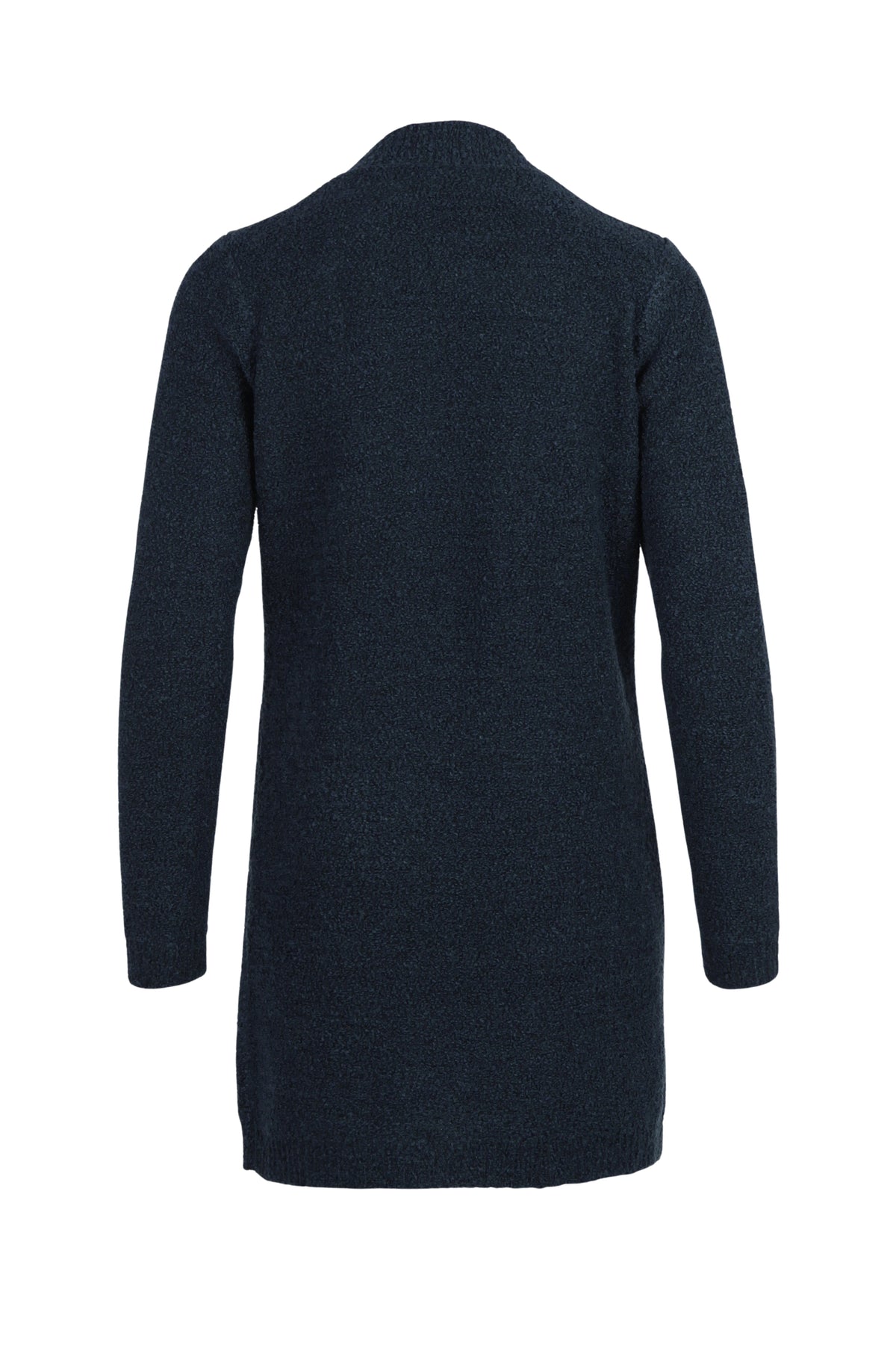 Navy blauwe boucle vest van Enjoy met ronde hals en knopen, gedragen door een model.