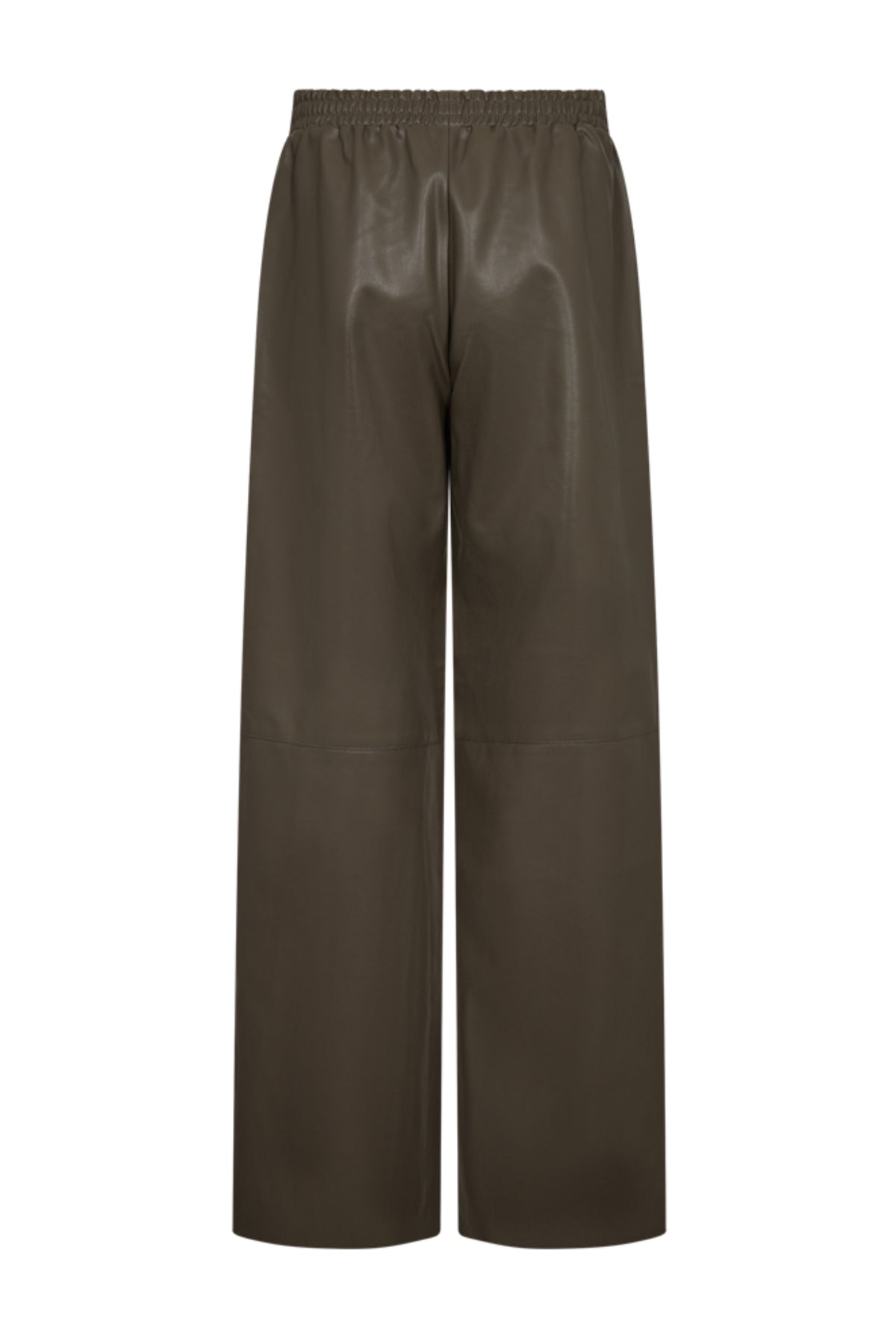 Vrijetijdsbroek Freequent Fqveggy Morel met verstelbare taille en comfortabele pasvorm, donkerbruine kleur, close-up van de stof en details.