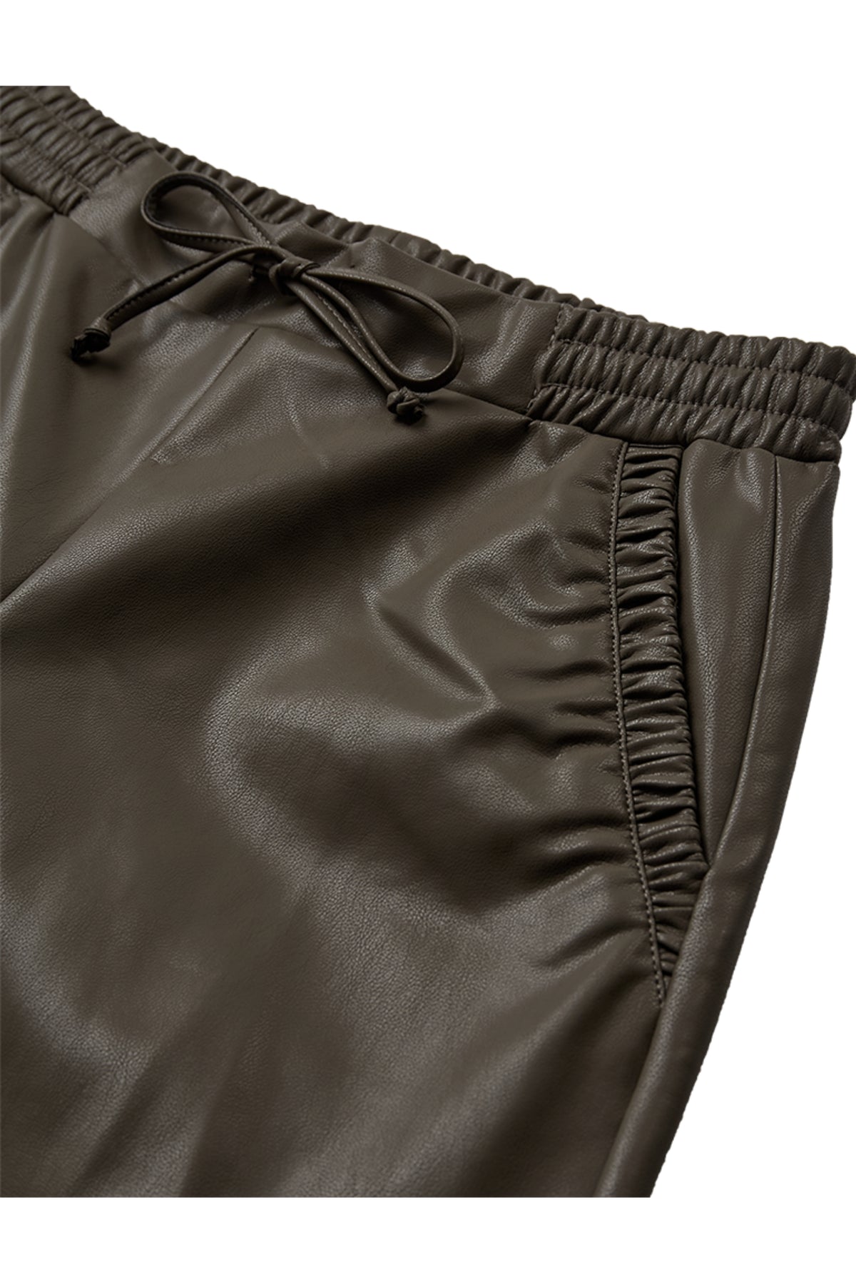 Nieuwe Freequent Fqveggy Morel broek in een zachte, comfortabele pasvorm, zichtbaar met een elastische taille en modieuze snit.