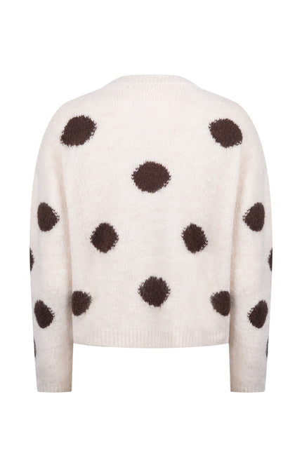 Vest Laure Cardigan Dots Offwhite Chocolate NKF05031