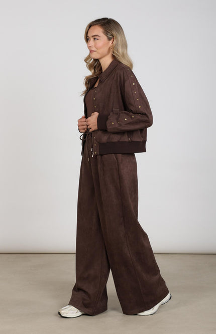 Broek Bertie Suede Chocolate NKF09109