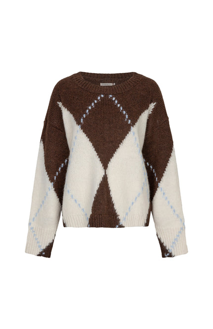 Sweater Big Argyle Coffee W26.02709