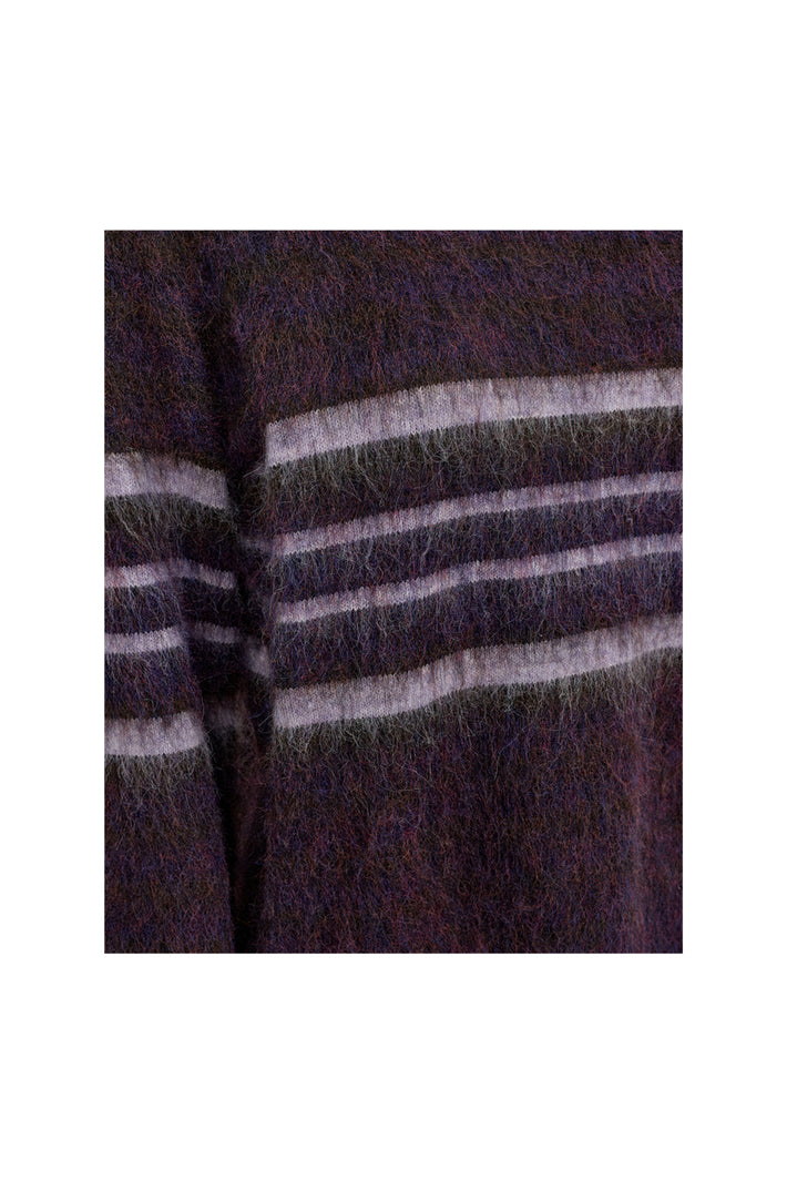Freequent trui Nightshade Melange Iris met lange mouwen en ronde hals, in een gemêleerd blauw-paars patroon.