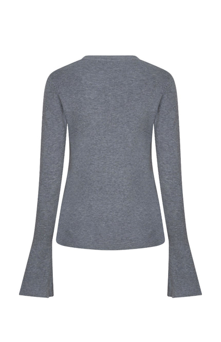 Sweater Rib Ruffle Grey Melange W26.02715