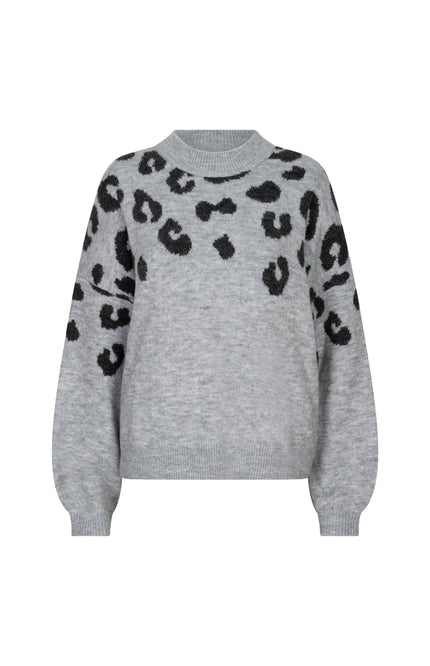 Trui Leopard Light Grey Melange W26.03704