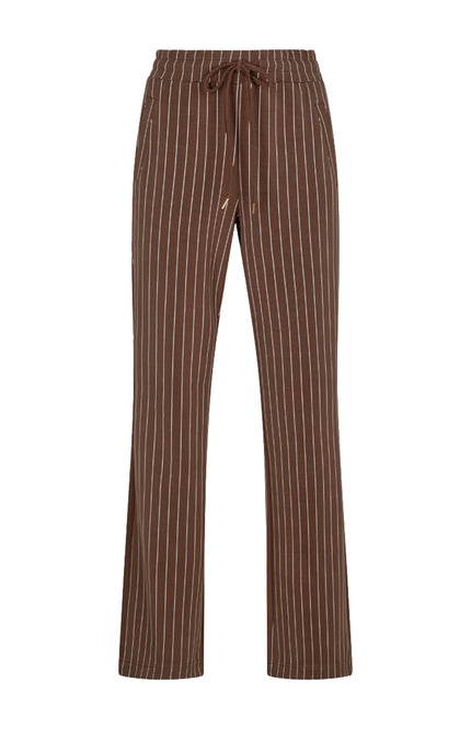 Broek Modal Striped Coffee W26.05702
