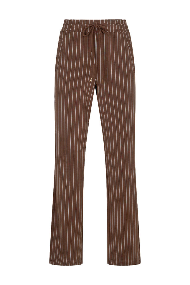 Broek Modal Striped Coffee W26.05702