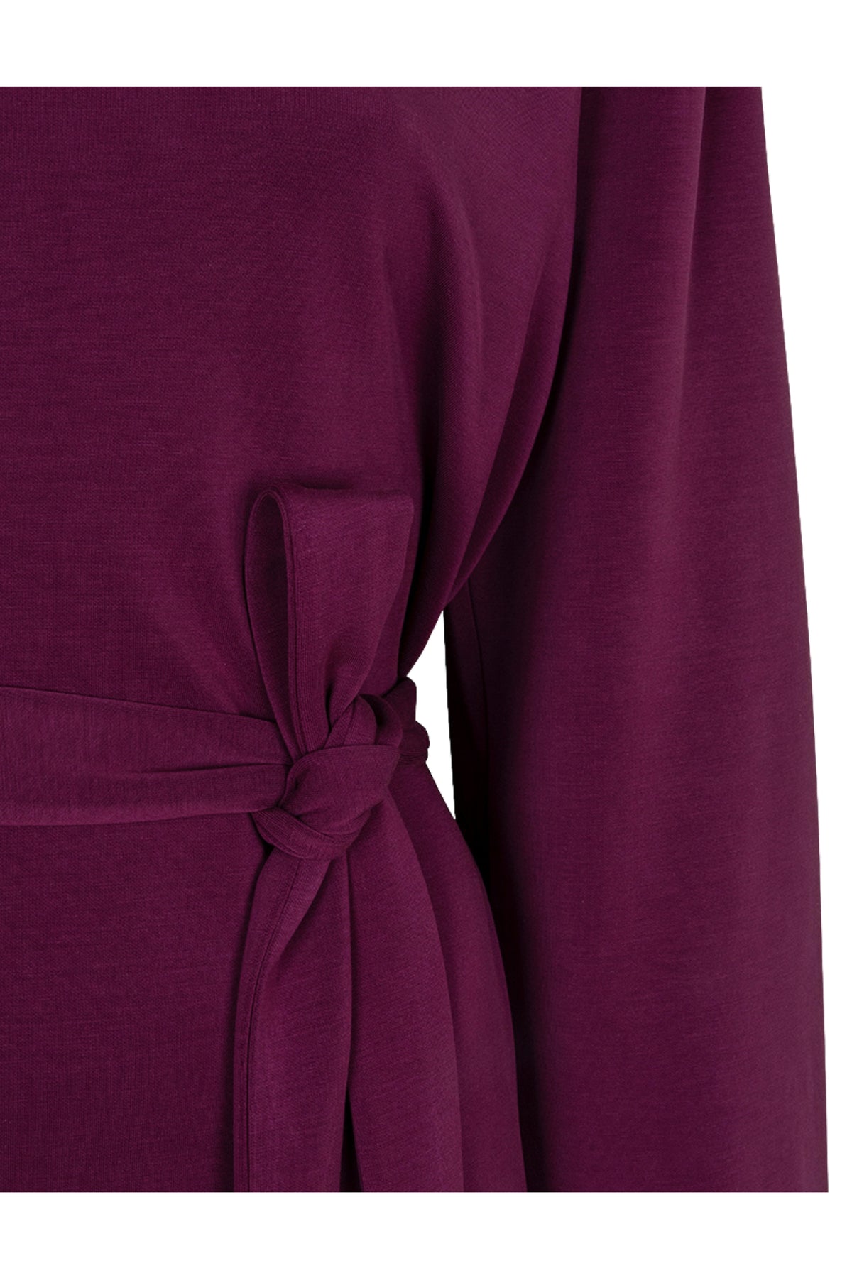 Elegante EsQualo jurk met versieringen in modal, met bloemmotief en wijd uitlopende rok, voor een stijlvolle look.
