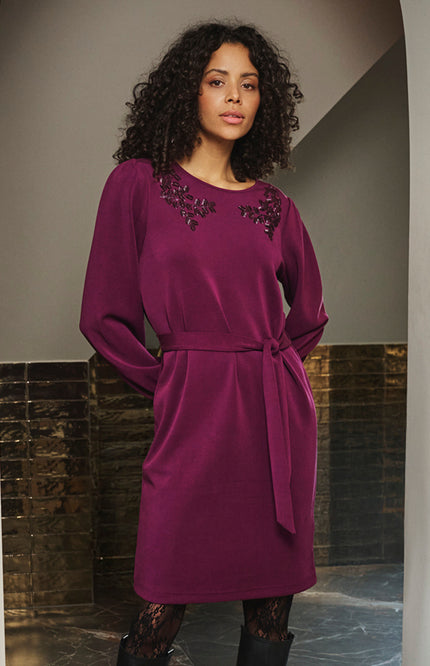 Jurk Embellishment Modal Beet W26.05704