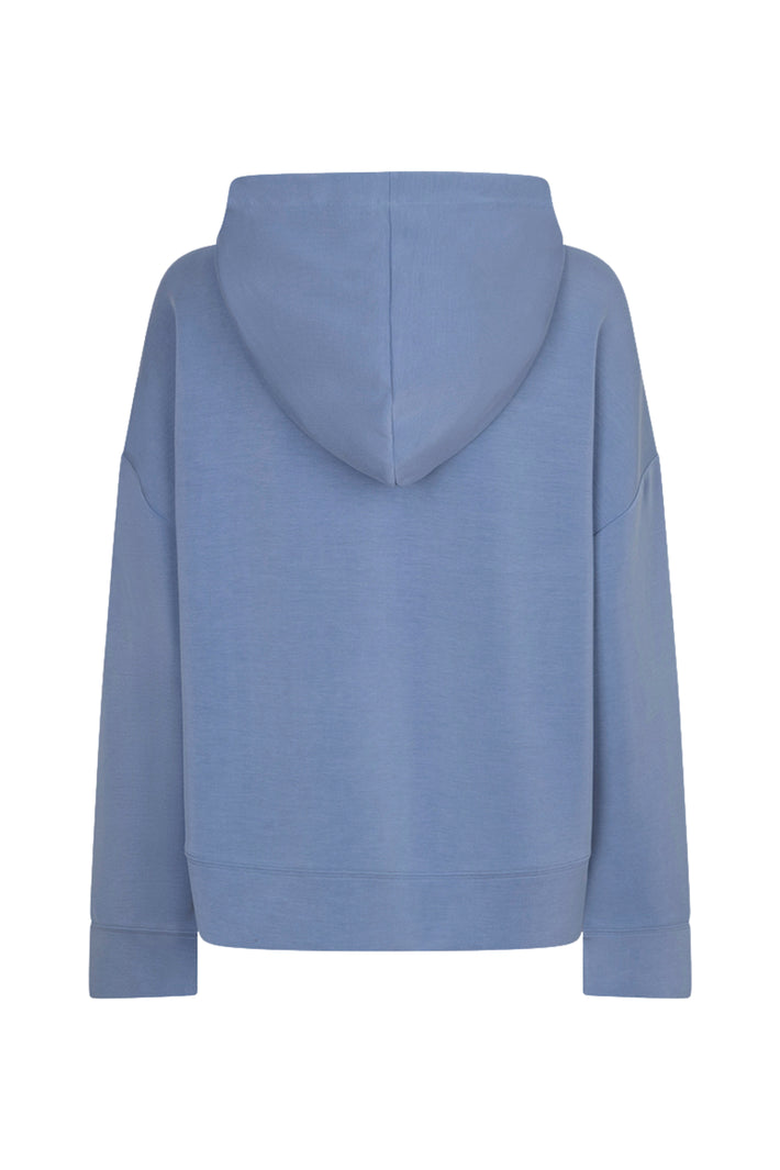 Donkere sky blue trui van EsQualo met opvallende knopen, comfortabel en stijlvol voor casual draaggebruik.