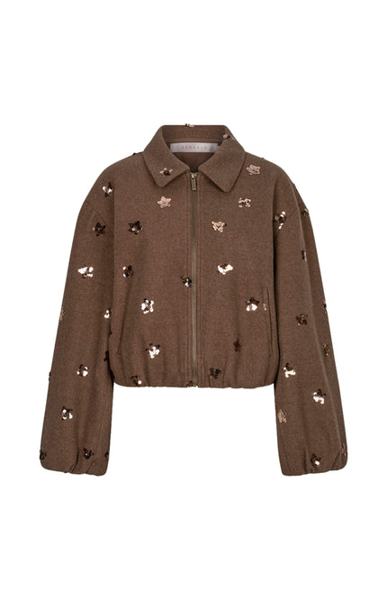 Jacket Flowers Coffee W26.08700