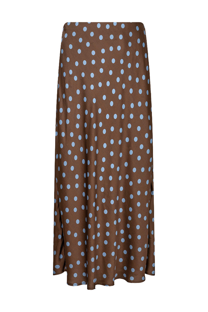 Polkadot rok van EsQualo met witte stippen en wikkelstijl, perfect voor een stijlvolle en speelse uitstraling.