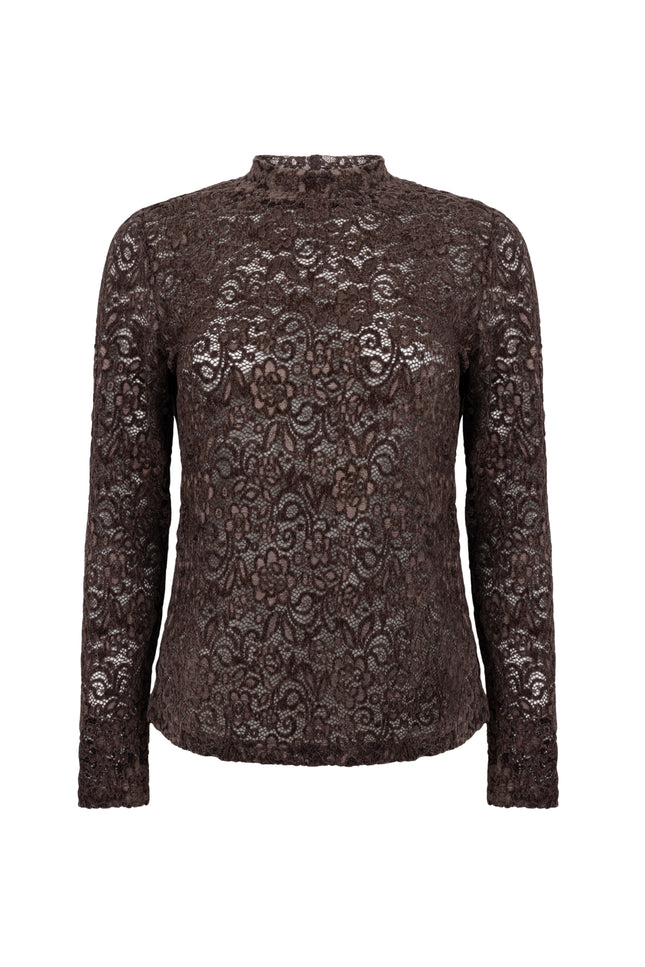 Top Velvet Stretch Lace Cafe Noir C35-22-401