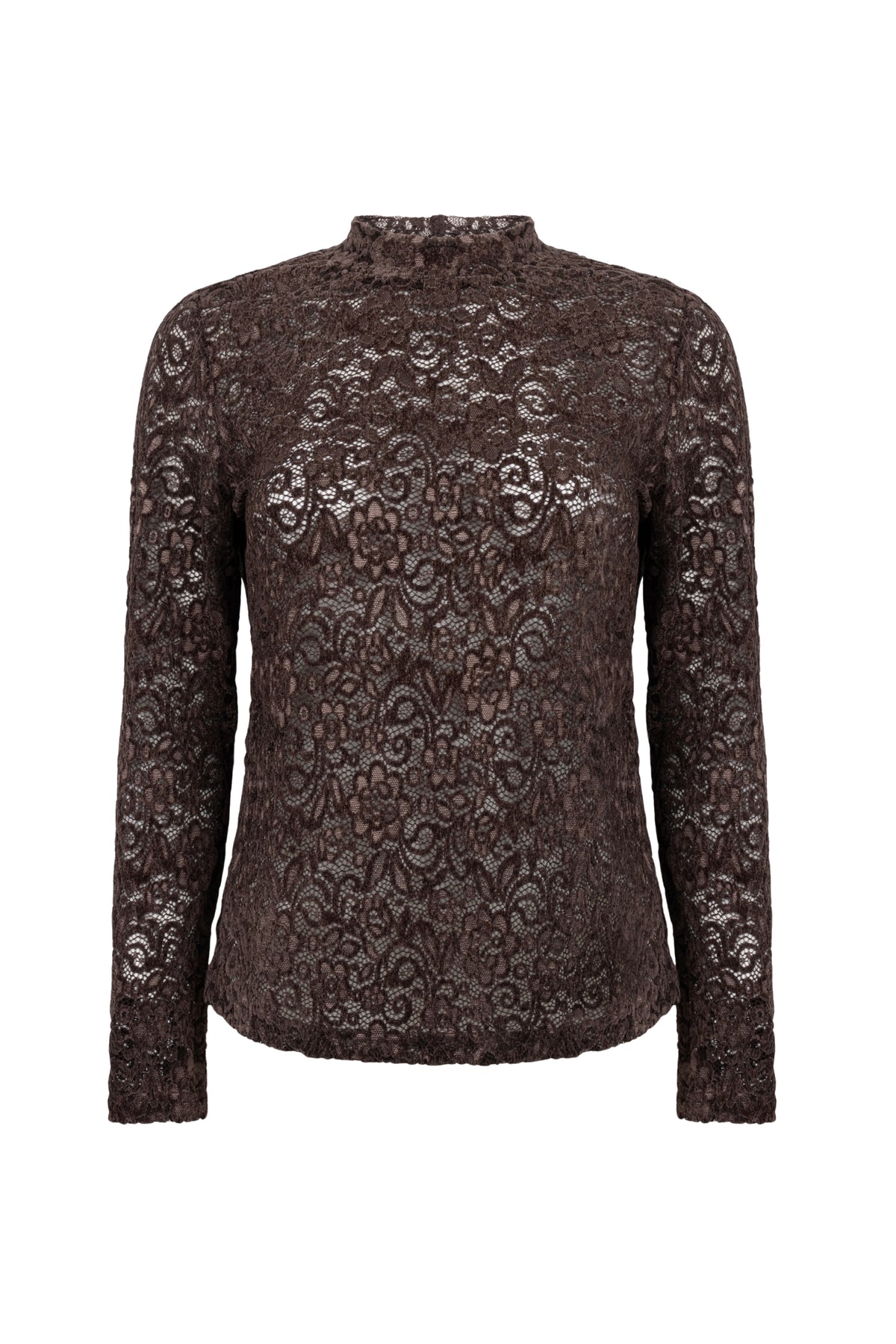 Zwart velvet stretch top met kantdetails van Tramontana, model C35-22-401, elegante en comfortabele damesblouse.