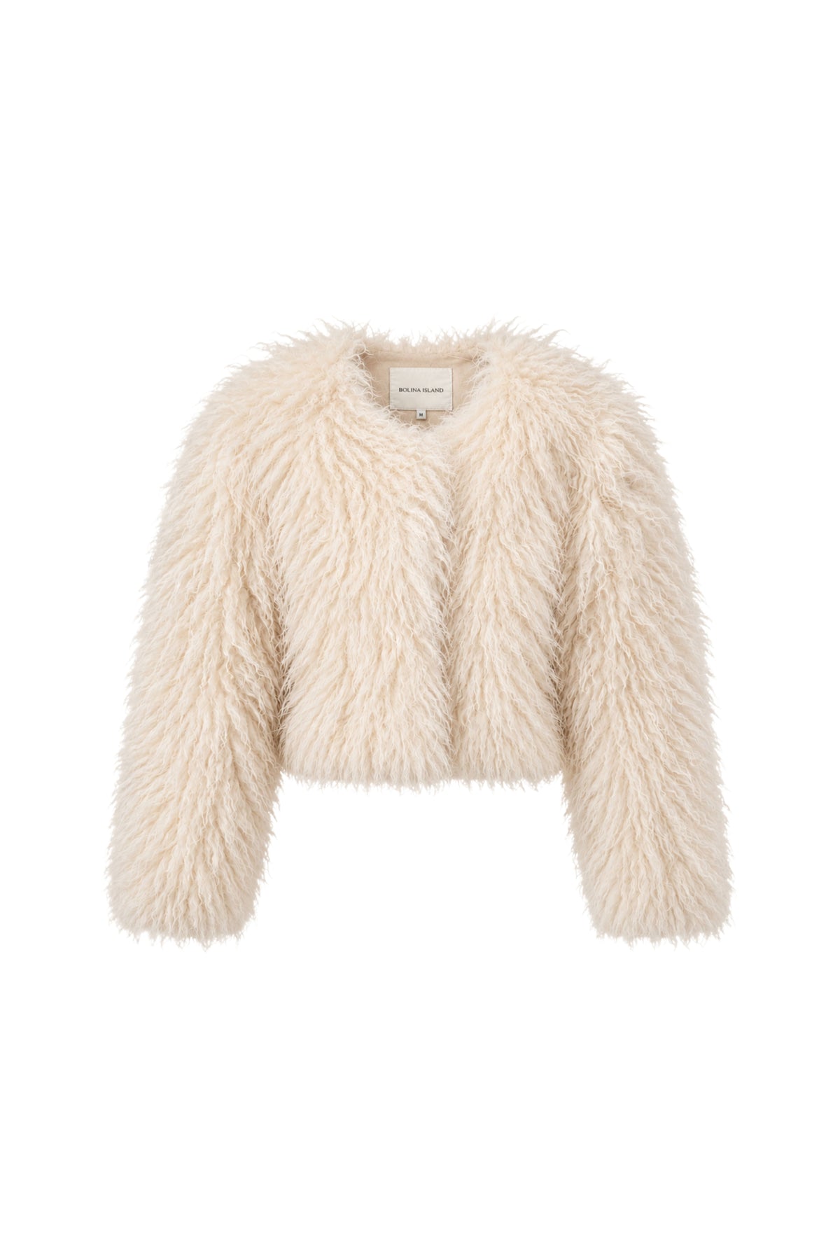 Donkere Bolina Island Jaimie Fur jas met bontkraag en ritssluiting, stijlvolle winterjas voor dames.
