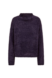 Donkere blauwe trui van Freequent Fqcat Nightshade met ronde hals en lange mouwen, gedragen door model.