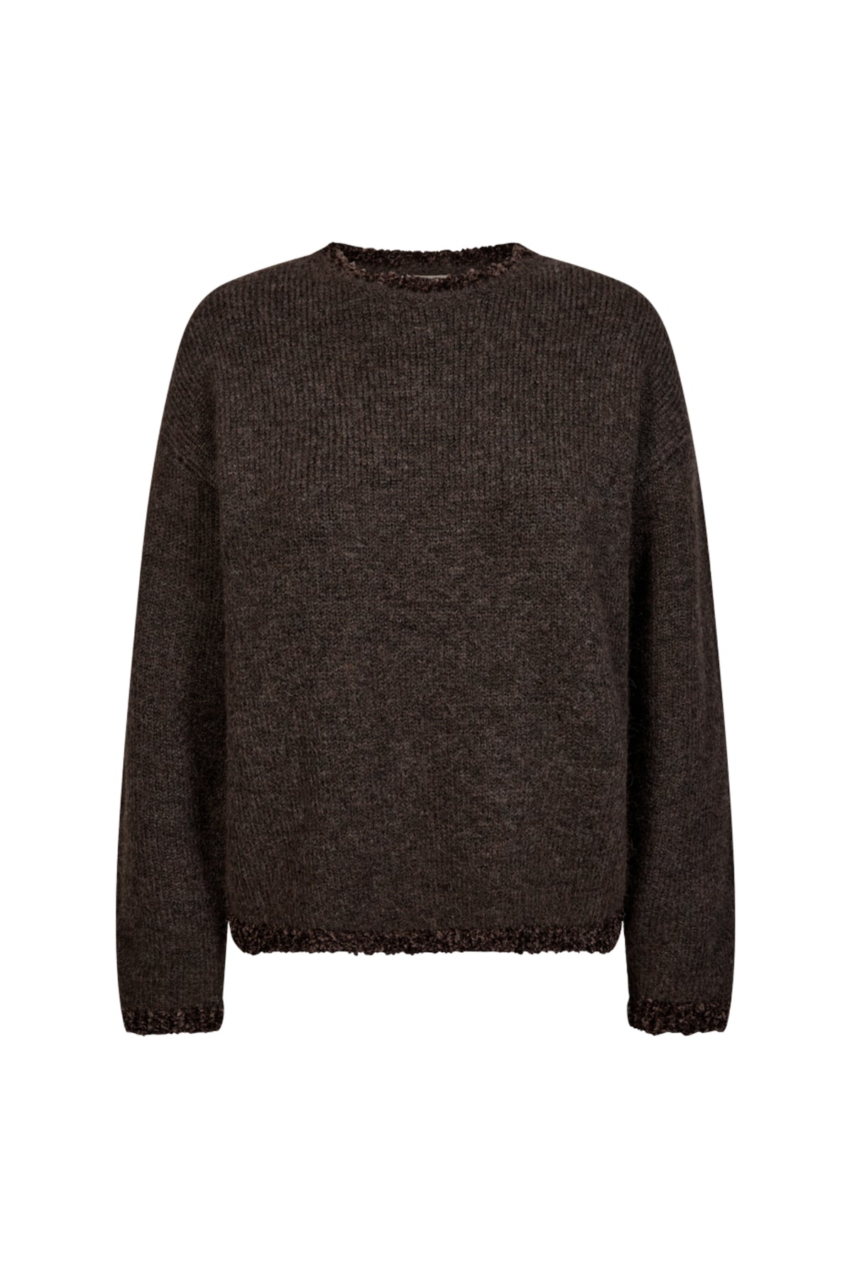 Damestrui Freequent Fqfrida Mole Melange met roze details, zachte katoenen stof, gedragen door een model.