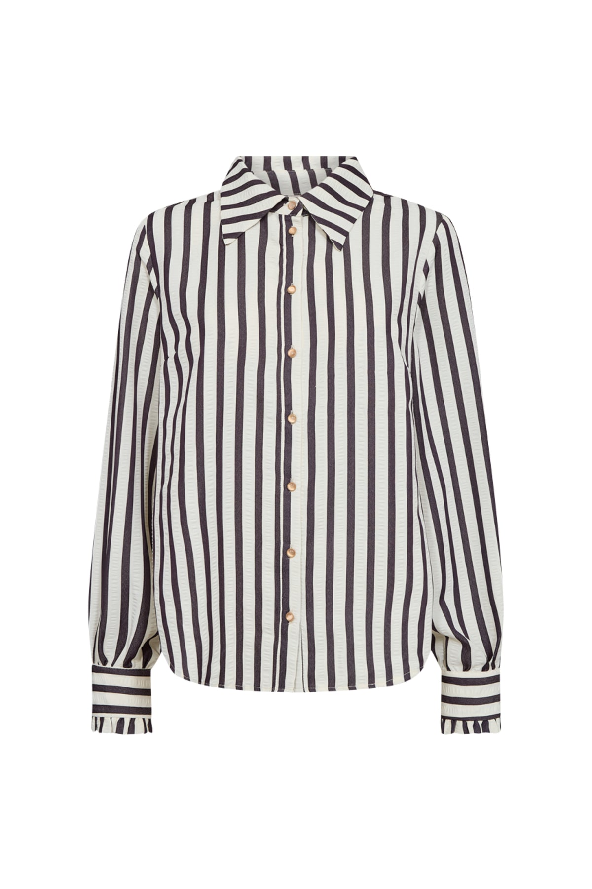 Offwhite blouse van Freequent met sterrenprint en offwhite kleur, model Fqnoto Star Nightshade, afgebeeld op een model.