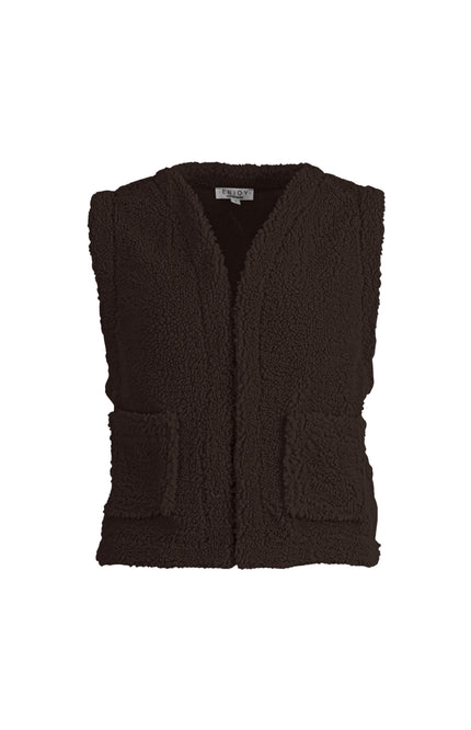 Gilet Teddy Donkerbruin 418889