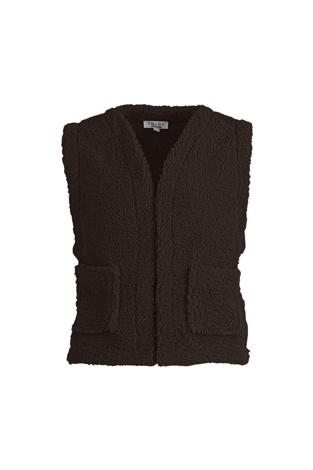 Gilet Teddy Donkerbruin 418889