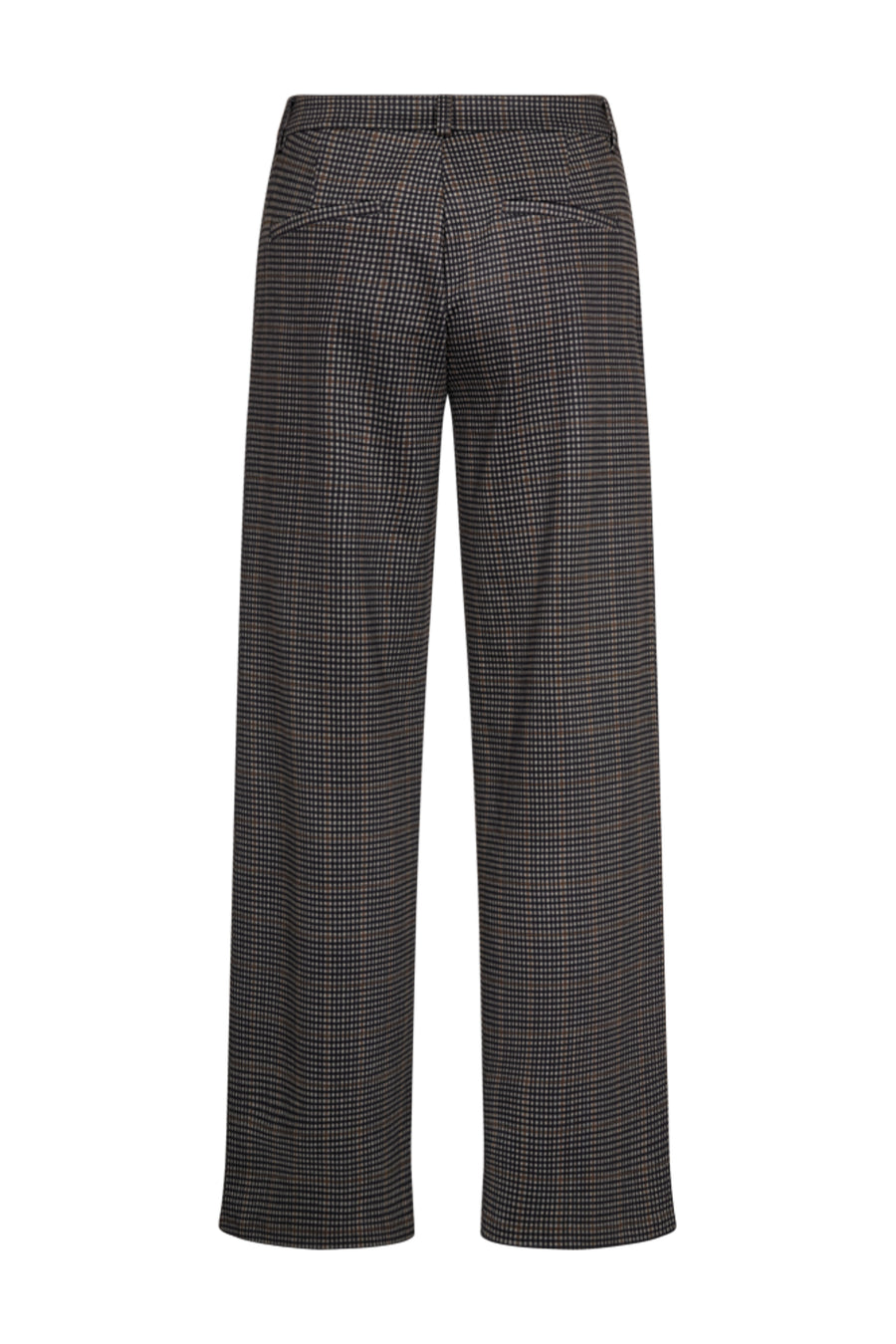 Taupe en zwarte Freequent broek Fqnaduva Desert met elastische taille en rechte pasvorm, geschikt voor casual dragen.