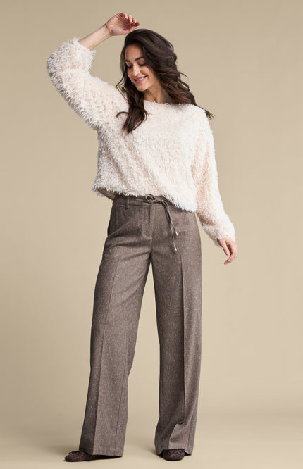 Broek Claudette Fancy Tweed Mud SRB5103 L33