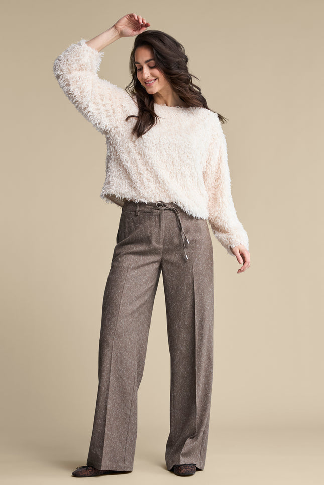 Broek Claudette Fancy Tweed Mud SRB5103 L33