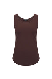 Mi Piace Travel Top Espresso, stijlvolle top in zwart met ronde hals en korte mouwen, geschikt voor casual en reisstijlen.