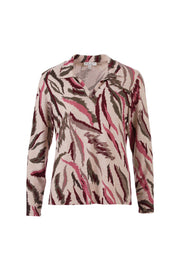 Enjoy polo sweater met dierenprint in port, comfortabele trui met dierenmotief en ronde hals, geschikt voor casual draagstijl.