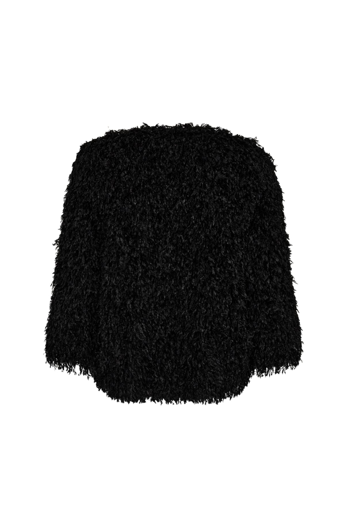 Zwarte Freequent Fqnola vest met ronde hals en lange mouwen, gedragen door een model.