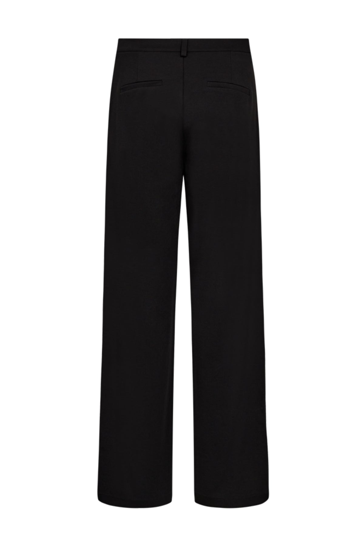 Zwarte Freequent broek Fqnanni met rechte pasvorm en elastische taille, zichtbaar op de afbeelding.