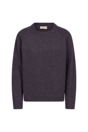 Zilveren trui Freequent Fqgrsmanuela Nightshade met ronde hals en zachte stof, gedragen door een model.
