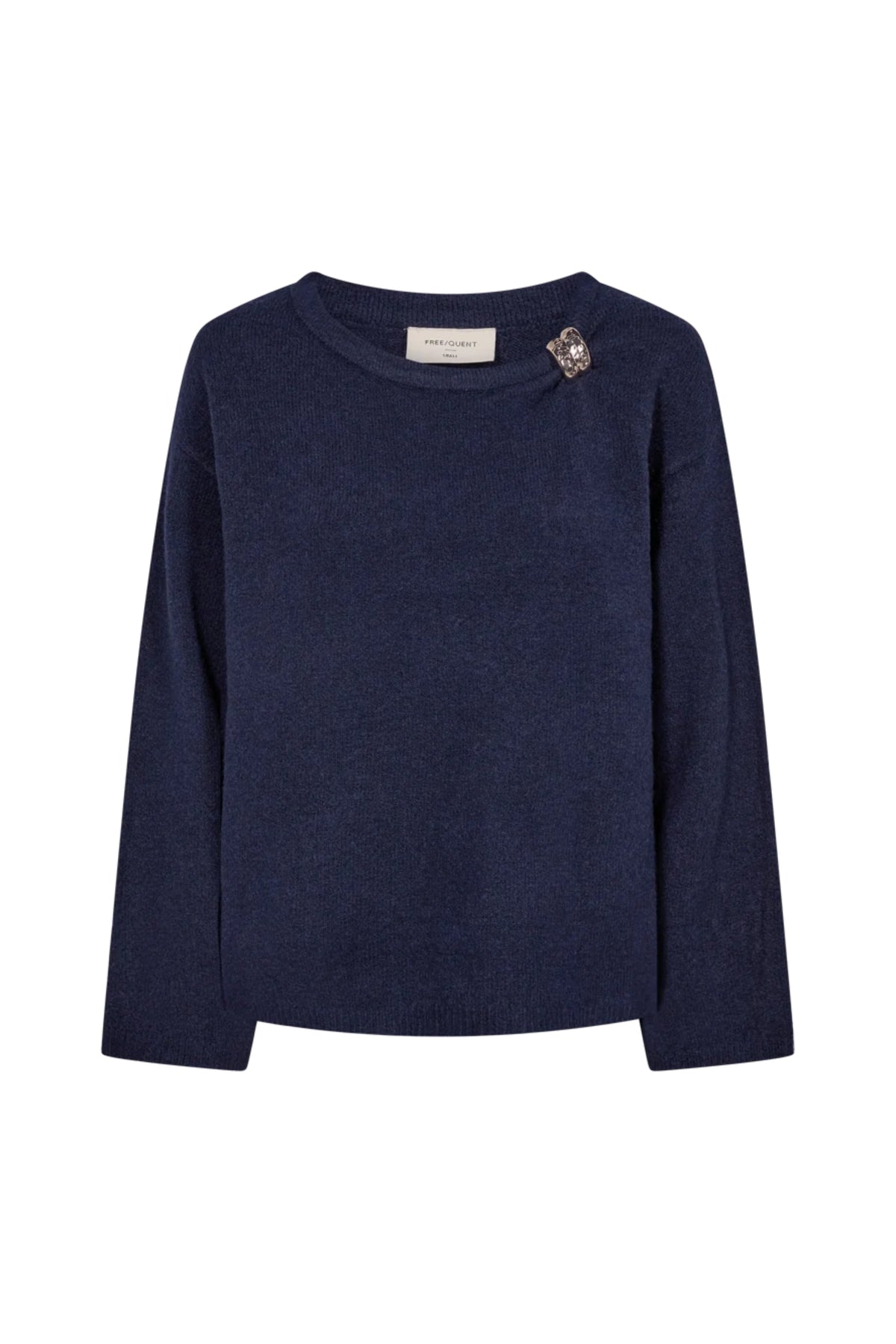 Freequent Fqgrsdebbie trui in navy blazer melange, zichtbaar op een witte achtergrond
