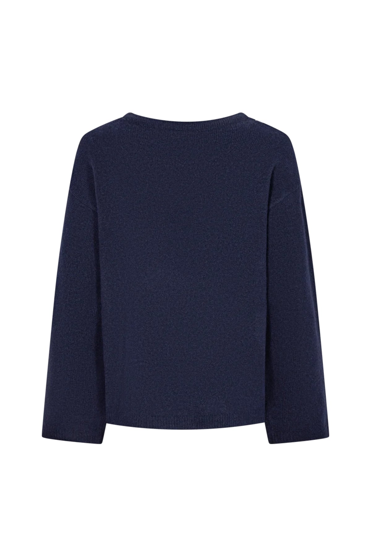 Freequent Fqgrsdebbie trui in navyblauw blazer-melange met lange mouwen