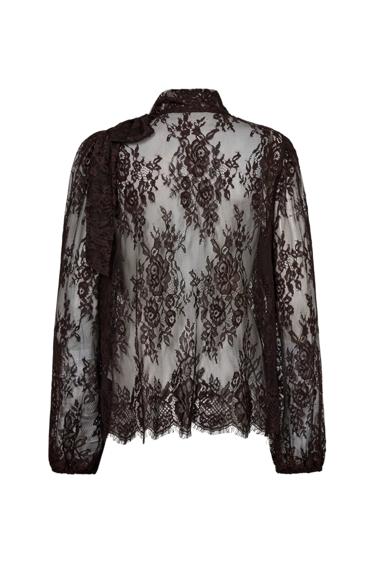 Freequent Fqcava Mole blouse in effen taupe, met lange mouwen en ronde hals
