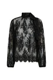 Freequent Fqcava blouse in zwart, model 212193, met lange mouwen en ronde hals