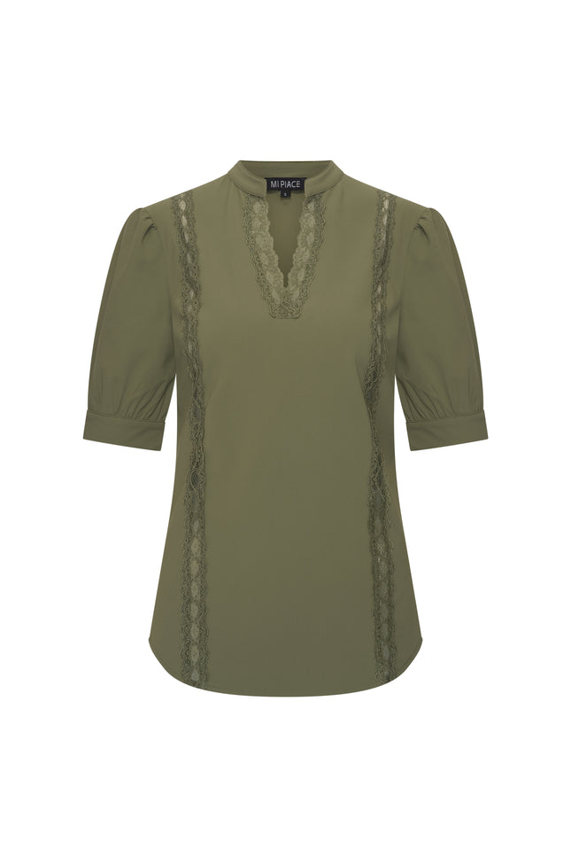 Mi Piace Travel Top Lace Olive 202828 Stretchshop.nl