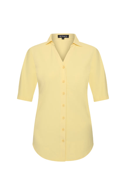 Mi Piace Travel Blouse Lemon Yellow 202603 Stretchshop.nl