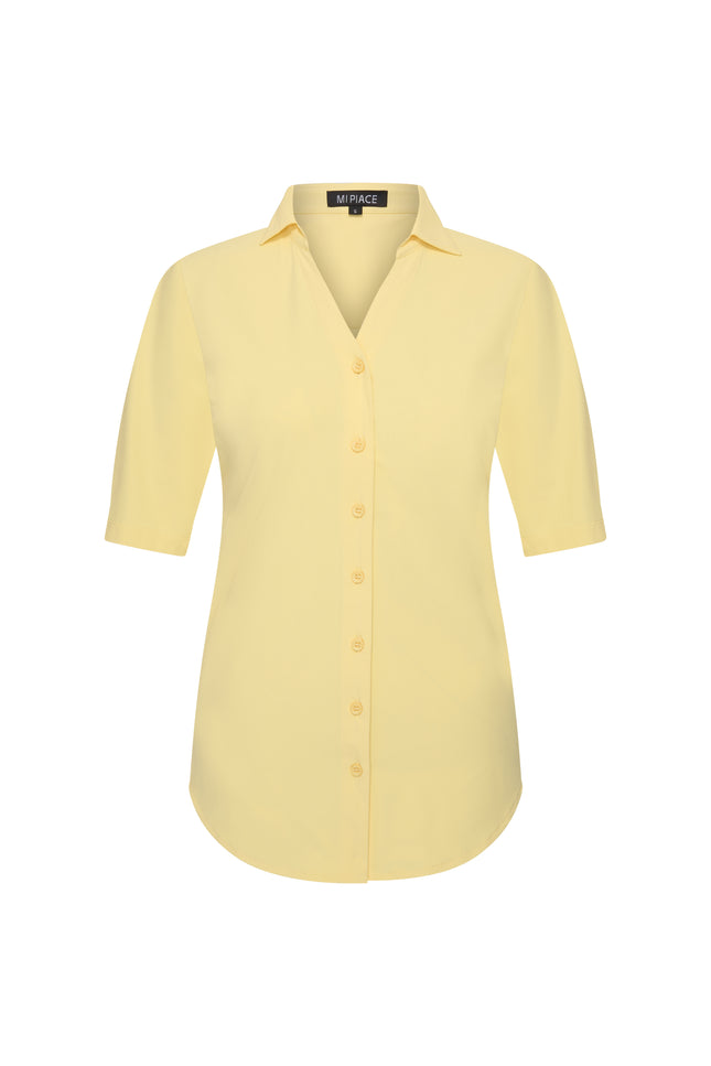 Mi Piace Travel Blouse Lemon Yellow 202603 Stretchshop.nl