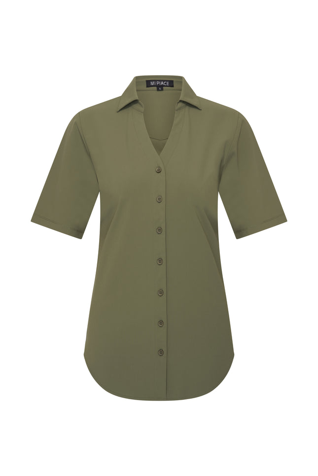 Mi Piace Travel Blouse Olive 202603 Stretchshop.nl