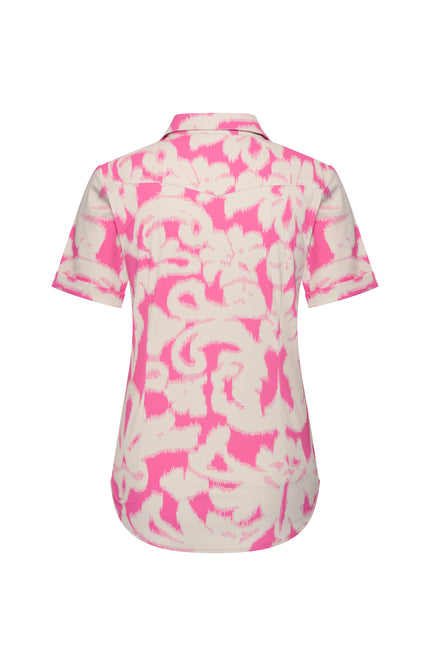 Mi Piace Travel Blouse Ikat Print Rose 202031 Stretchshop.nl