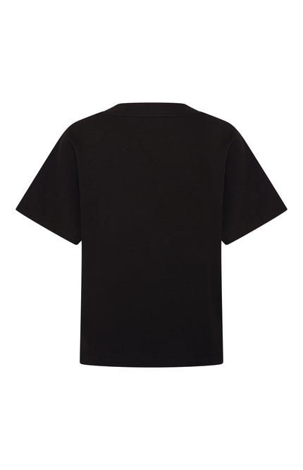 Mi Piace Top Sweat V-Neck Black 251040 Stretchshop.nl