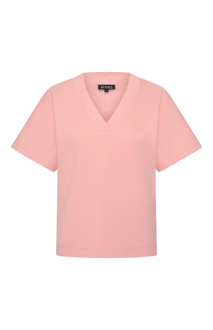 Mi Piace Top Sweat V-Neck Mellow Rose 251040 Stretchshop.nl
