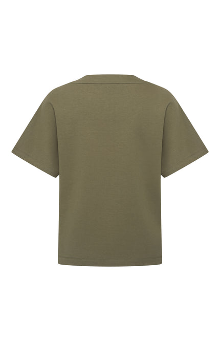 Mi Piace Top Sweat V-Neck Olive 251040 Stretchshop.nl