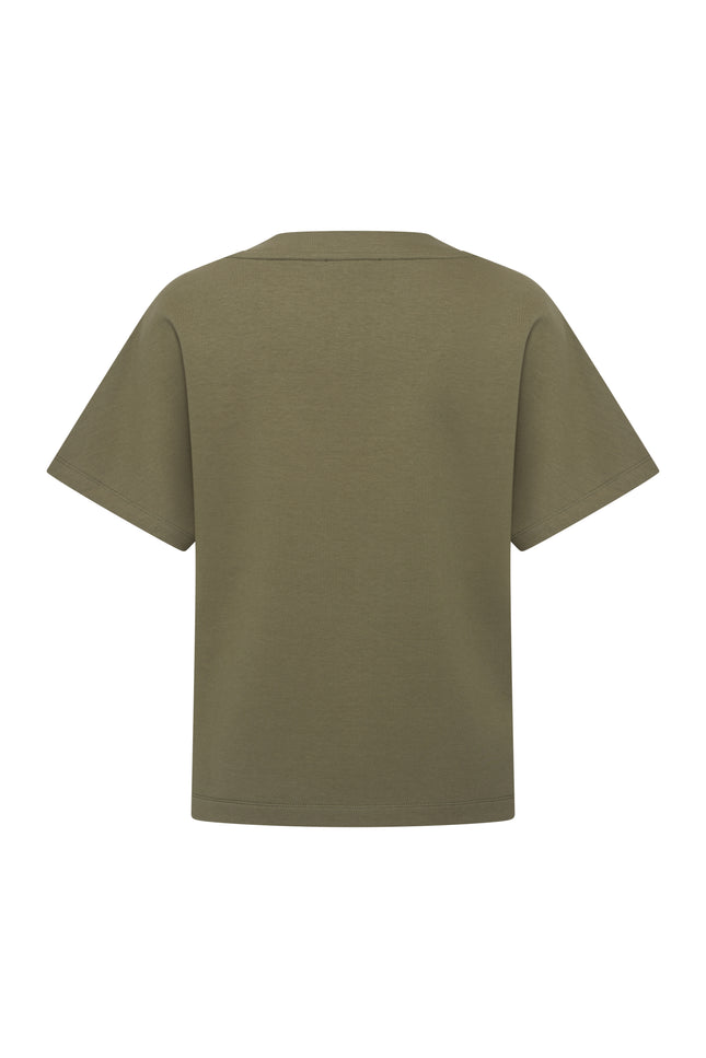 Mi Piace Top Sweat V-Neck Olive 251040 Stretchshop.nl