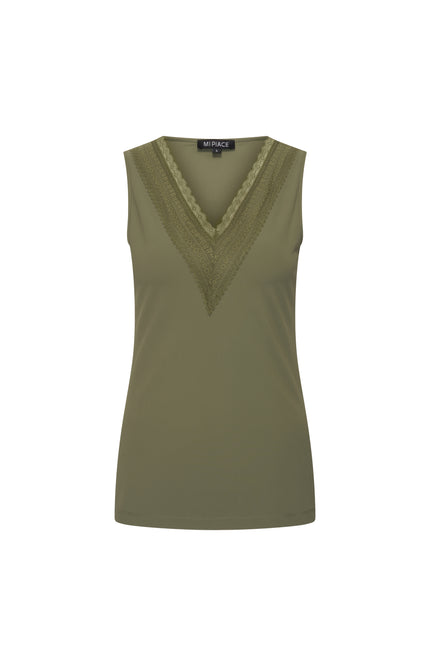 Mi Piace Travel Top Lace Olive 202254 Stretchshop.nl