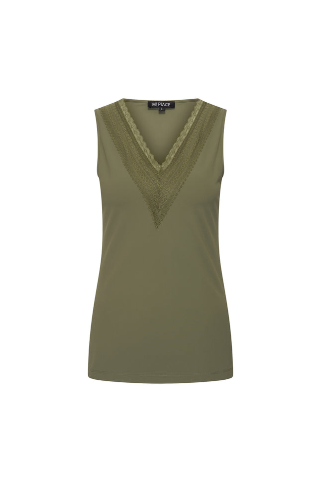 Mi Piace Travel Top Lace Olive 202254 Stretchshop.nl