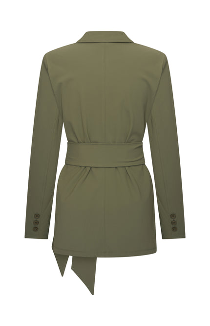 Mi Piace Travel Blazer Belted Olive 202823 Stretchshop.nl