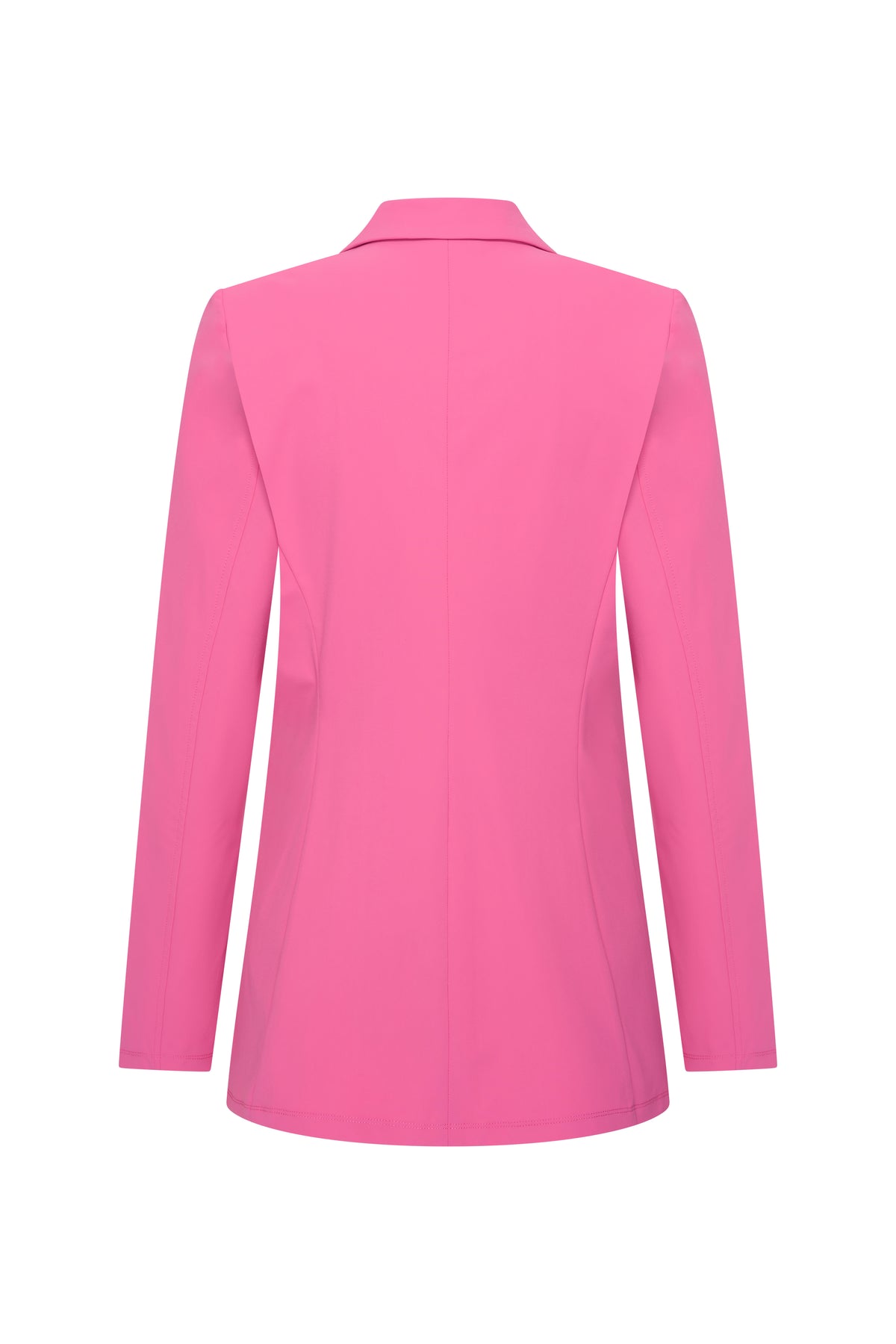 Roze reisblazer van Mi Piace, getoond van de achterkant, met stijlvolle pasvorm en modern ontwerp.