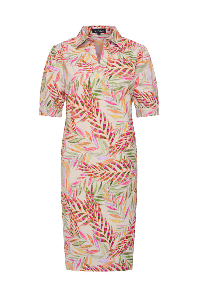 Mi Piace Travel Jurk Polo Branches Print Kit 202605 Stretchshop.nl